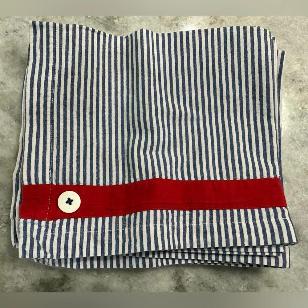 Crate & Barrel (6) blue striped Marina napkins